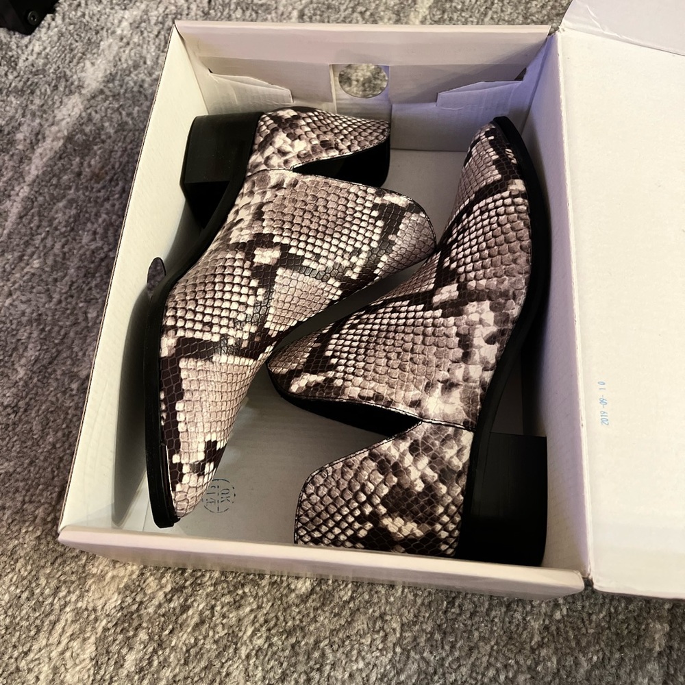 Marc Fisher LTD Ankle Booties Black Snake Print